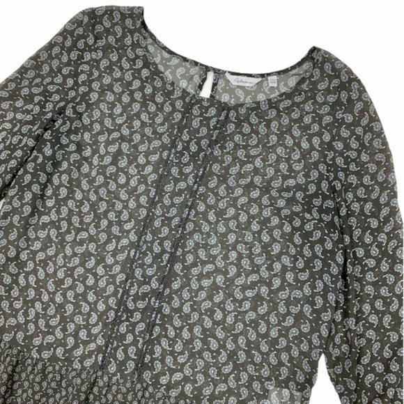 (Up To 50% Off SALE) Reitmans Chiffon Paisley Long Sleeve Top - Picture 2 of 2